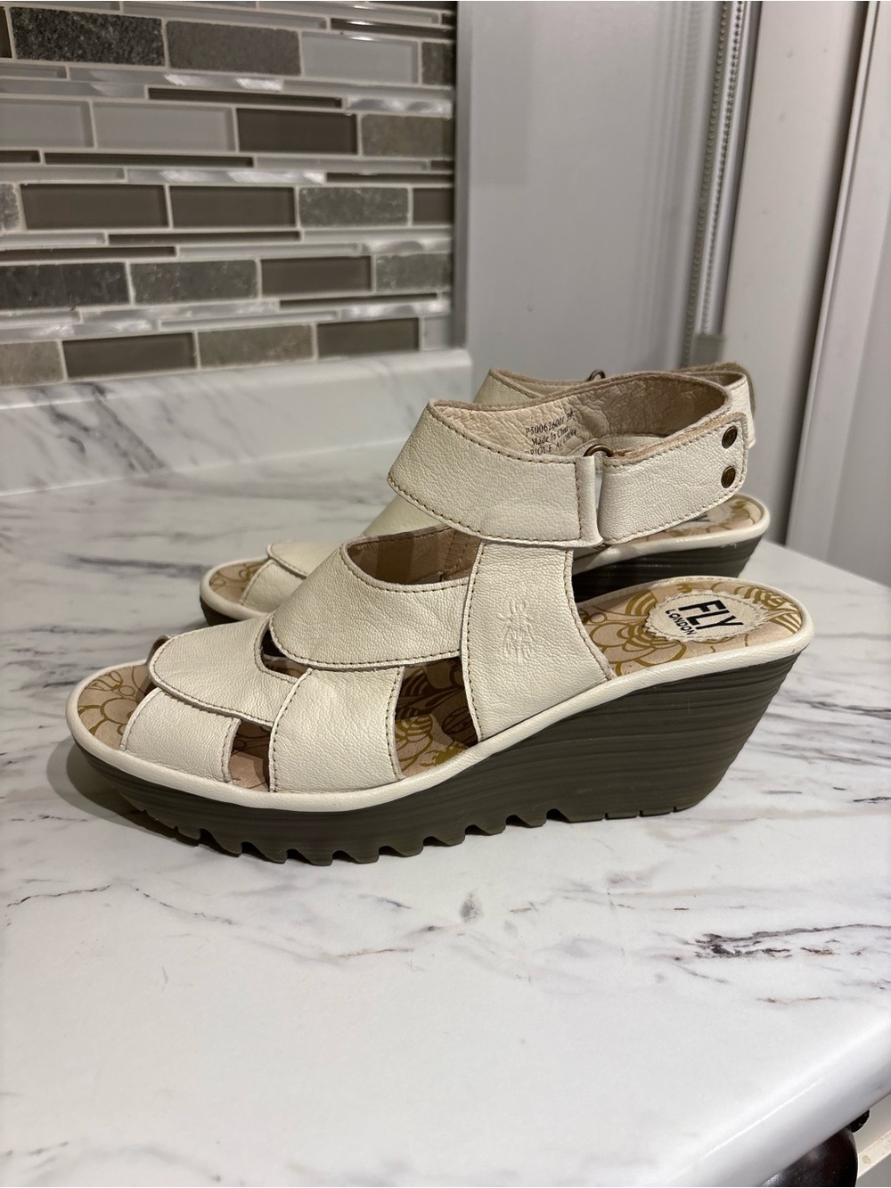 Fly London Leather Wedge sandals size 39